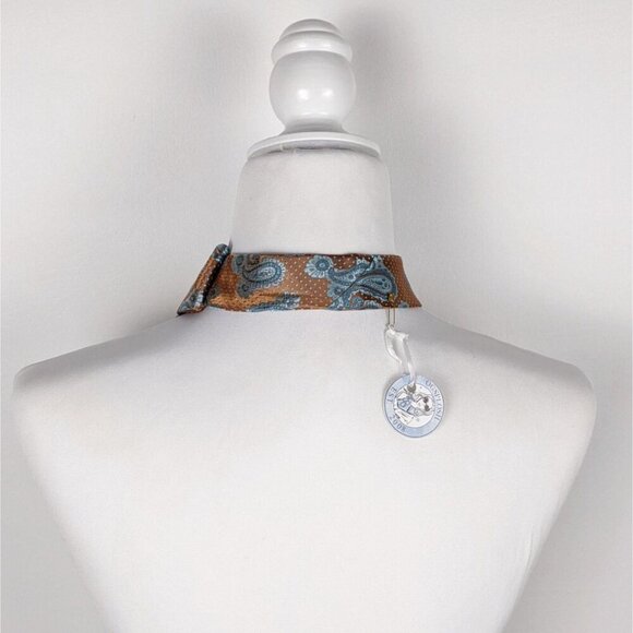 Paisley Ascot - Formal Neck Tie Scarf - Eco Scarf - Ascot Tie - Wedding Ascot - Picture 6 of 7